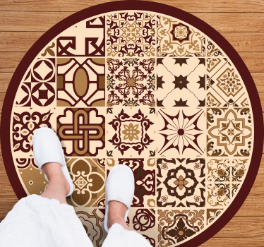 Alfombra vinílica hidráulica composiciones mosaico vibrante - TenVinilo