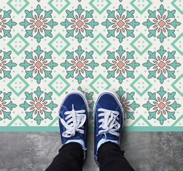 Alfombra vinílica hidráulica concepto de mosaico floral - TenVinilo