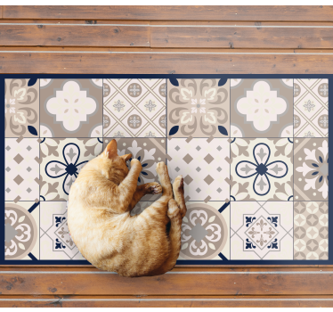 Alfombra vinílica hidráulica diseño elegante beige - TenVinilo