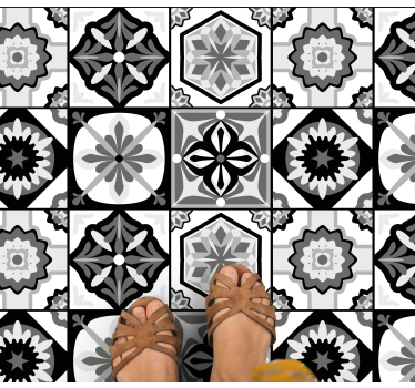 Alfombra vinílica hidráulica elegante patrón gris - TenVinilo