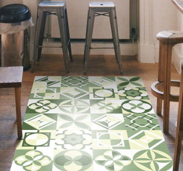 Alfombra vinílica hidráulica inspiración en azulejos - TenVinilo