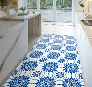 Alfombra vinílica hidráulica medallón ornamental - TenVinilo