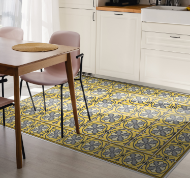 Alfombra vinílica hidráulica mediterráneo adornado - TenVinilo