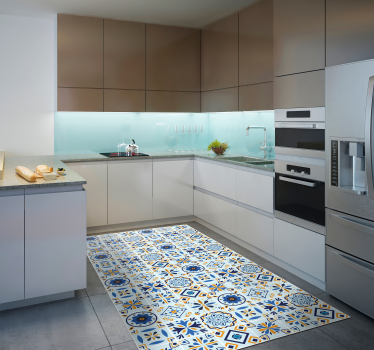 Alfombra vinílica hidráulica mosaico azulejos - TenVinilo