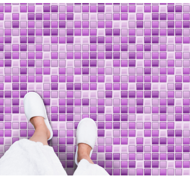 Alfombra vinílica hidráulica mosaico de tonos morados - TenVinilo