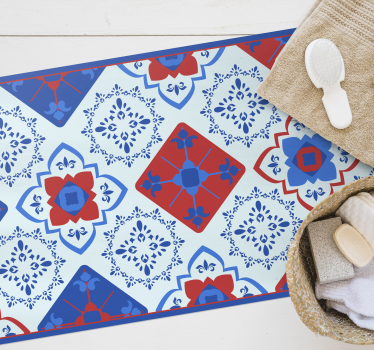 Alfombra vinílica hidráulica mosaico mediterráneo - TenVinilo