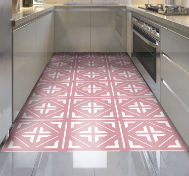 Alfombra vinílica hidráulica diseño cuadrado rosa - TenVinilo