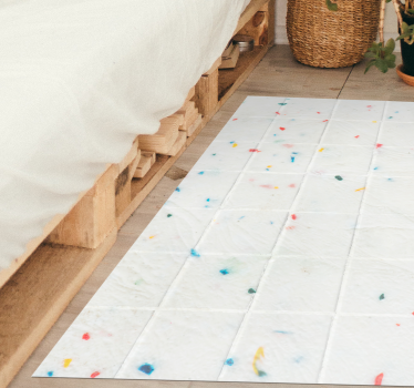 Alfombra vinílica hidráulica patrón de baldosas de terrazo - TenVinilo