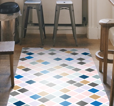 Alfombra vinílica hidráulica patrón de diamante - TenVinilo