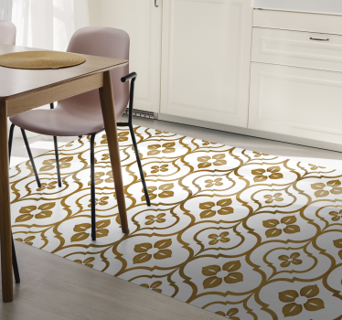 Alfombra vinílica hidráulica patrón de mosaico ornamental - TenVinilo