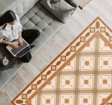 Alfombra vinílica hidráulica patrón inspirado en azulejos - TenVinilo