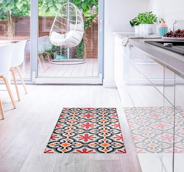 Alfombra vinílica hidráulica diseño rojo baroni - TenVinilo
