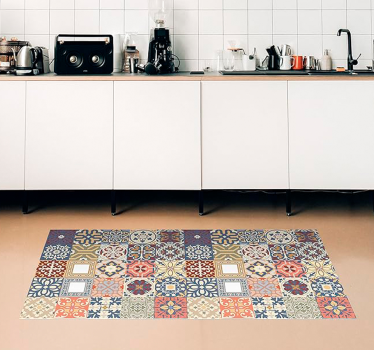 Alfombra vinílica hidráulica patrón portugués simple - TenVinilo