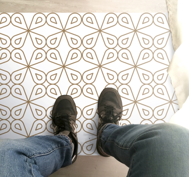 Alfombra vinílica hidráulica sutil motivo de hoja - TenVinilo