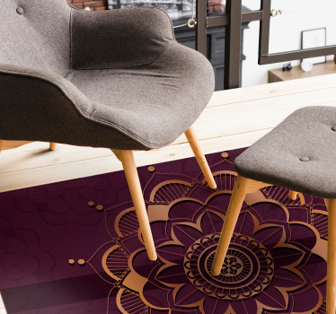 Alfombra vinílica mandala adorno de piso mandala - TenVinilo