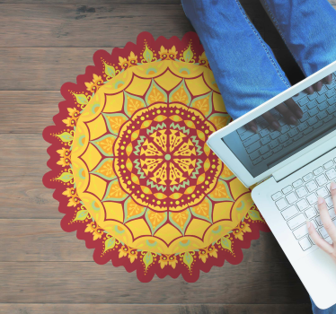 Alfombra vinílica mandala arte del piso mandala - TenVinilo