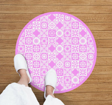 Alfombra vinílica mandala círculo inspirado en mandala - TenVinilo