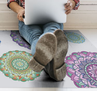 Alfombra vinílica mandala conjunto de mandalas - TenVinilo