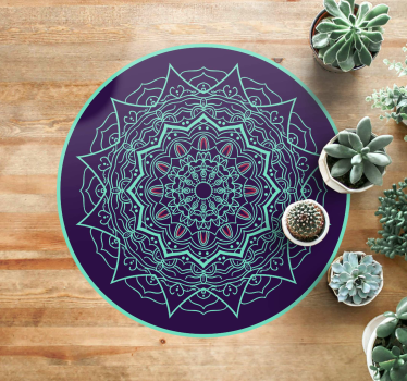 Alfombra vinílica mandala diseño de círculo mandala - TenVinilo