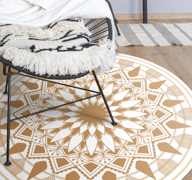Alfombra vinílica mandala disposición geométrica compleja - TenVinilo