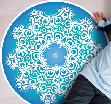 Alfombra vinílica mandala elaborado adorno botánico - TenVinilo