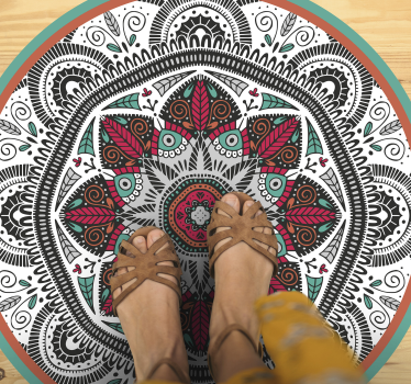 Alfombra vinílica mandala foco gris circular - TenVinilo