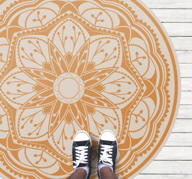 Alfombra vinílica mandala elegante motivo redondo - TenVinilo