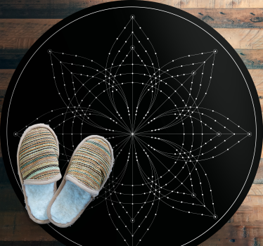 Alfombra vinílica mandala elegante patrón de loto - TenVinilo