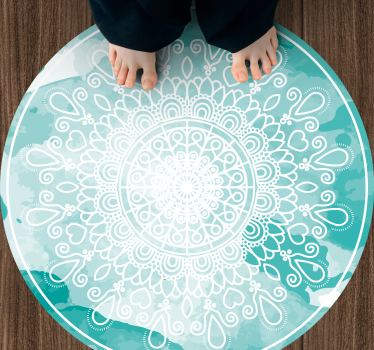 Alfombra vinílica mandala elegantes tonos de acuarela - TenVinilo