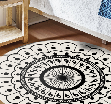 Alfombra vinílica mandala elemento circular intrincado - TenVinilo