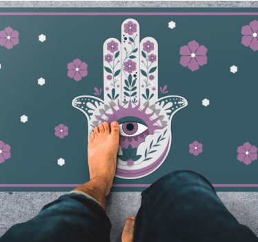 Alfombra vinílica mandala estilo de mano de hamsa - TenVinilo