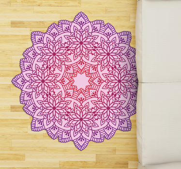 Alfombra pvc Mandala floral elegante colorida - TenVinilo