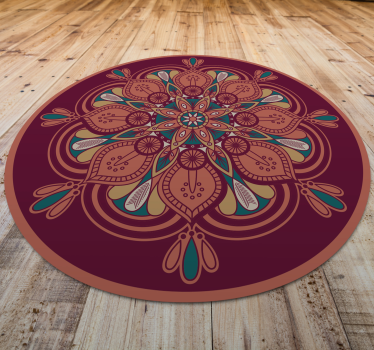Alfombra pvc mandala floral estilo india - TenVinilo