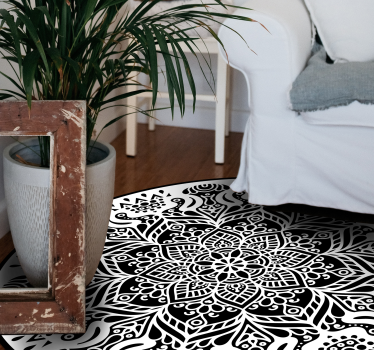 Alfombra vinílica mandala intrincado diseño de mandala - TenVinilo