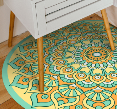Alfombra vinílica mandala mandala de forma circular - TenVinilo