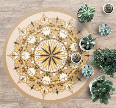 Alfombra vinílica mandala mandala dorado elegante - TenVinilo