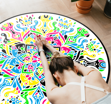 Alfombra vinílica mandala mandala vibrante - TenVinilo