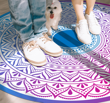 Alfombra vinílica mandala matriz circular mandala - TenVinilo