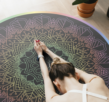Alfombra vinílica mandala meditación mandala - TenVinilo