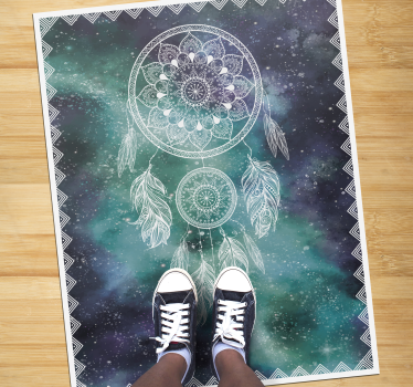 Alfombra vinílica mandala patrón de atrapasueños - TenVinilo