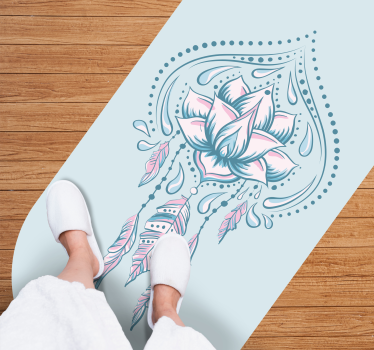 Alfombra vinílica mandala patrón de loto - TenVinilo