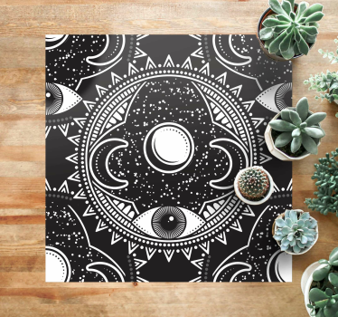 Alfombra vinílica mandala patrón de mandala celestial - TenVinilo