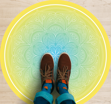 Alfombra vinílica mandala patrón floral intrincado - TenVinilo