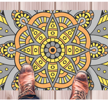 Alfombra vinílica mandala patrón mandala elegante - TenVinilo