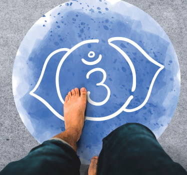 Alfombra vinílica mandala símbolo azul calmante - TenVinilo