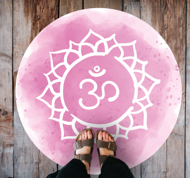 Alfombra vinílica mandala símbolo de loto rosa - TenVinilo