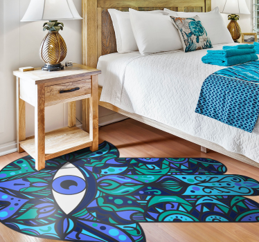 Alfombra vinílica mandala símbolo de mano colorido - TenVinilo