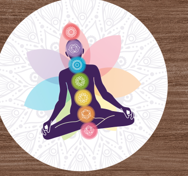 Alfombra vinílica mandala símbolo de meditación chakra - TenVinilo