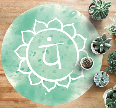 Alfombra vinílica mandala símbolo del chakra del loto - TenVinilo