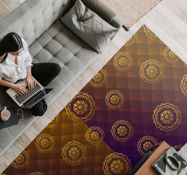 Alfombra vinílica mandala superposición de motivo mandala - TenVinilo